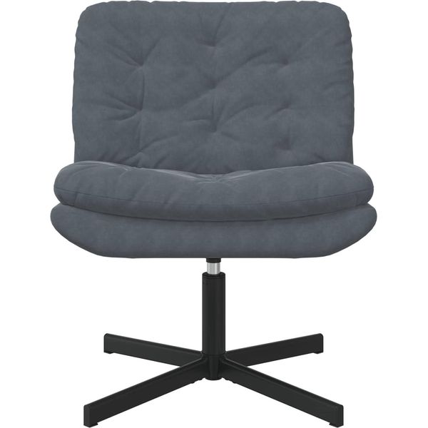 Vidaxl Sedia Relax Girevole Grigio Scuro 63 X 75 X 76 Cm Velluto-image