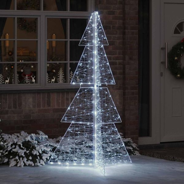 Vidaxl Albero Di Natale Con 240 Led Bianco Freddo 180 Cm In Acrilico-image