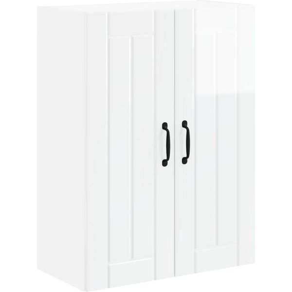 Vidaxl Armadio Da Cucina Bianco Lucido 60 X 31 X 80 Cm Materiale A Base Di Legno-image