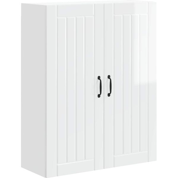 Vidaxl Armadio Da Cucina Bianco Lucido 80 X 31 X 100 Cm Materiale A Base Di Legno-image