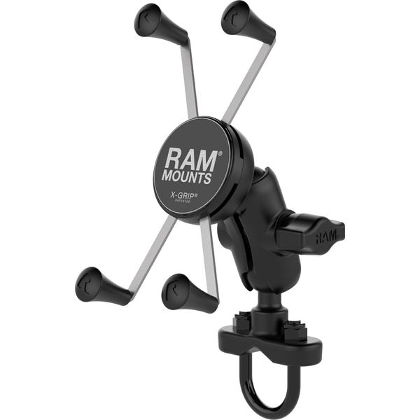 Ram Mounts X-Grip Supporto Per Manubrio Per Smartphone Fino A 114,3 Mm Di Larghezza - B-Ball (1 Pollice) - Braccio Di Collegamento Corto-image