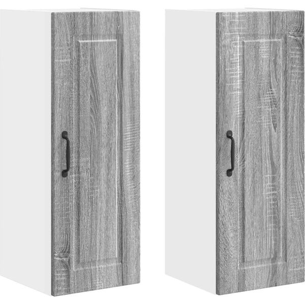 Vidaxl Armadio Da Cucina 2 Pezzi Grigio Sonoma 30 X 31 X 80 Cm Materiale A Base Di Legno-image