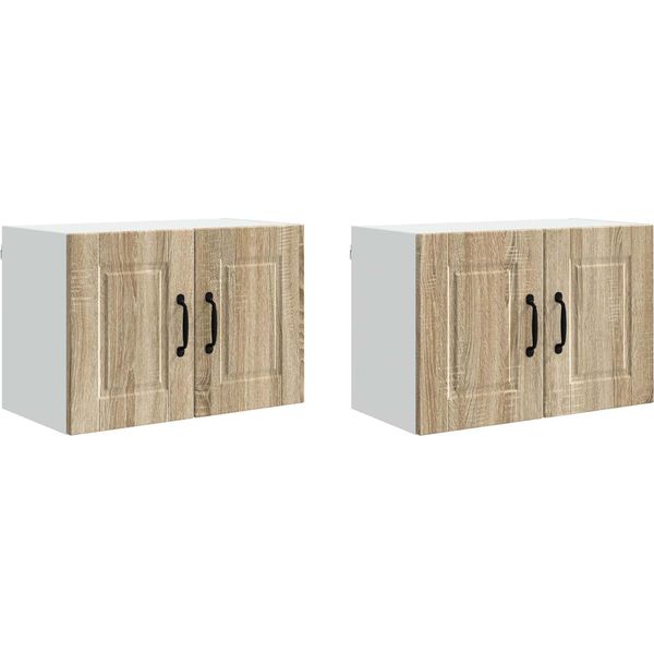 Vidaxl Armadio Da Cucina 2 Pezzi Rovere Sonoma 60 X 31 X 40 Cm Materiale In Legno-image