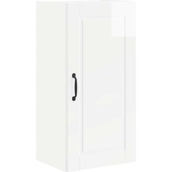 Vidaxl Armadio Da Cucina Bianco Lucido 40 X 31 X 80 Cm Materiale A Base Di Legno-image
