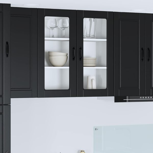 Vidaxl Armadio Da Cucina Con Ripiano Nero 80 X 31 X 80 Cm Materiale A Base Di Legno-image