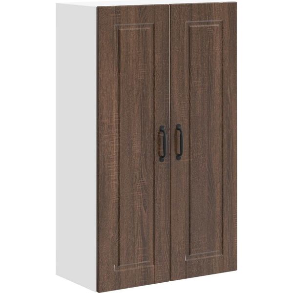 Vidaxl Mobiletto Da Cucina In Rovere Marrone 60 X 31 X 100 Cm Materiale A Base Di Legno-image