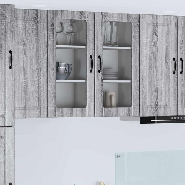 Vidaxl Armadio Da Cucina 2 Pezzi Grigio Sonoma 40 X 31 X 80 Cm Materiale A Base Di Legno-image