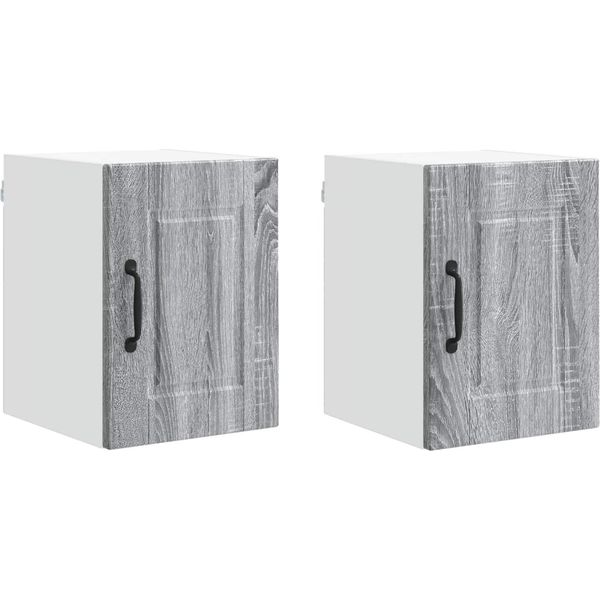 Vidaxl Armadio Da Cucina 2 Pezzi Grigio Sonoma 30 X 31 X 40 Cm Materiale A Base Di Legno-image