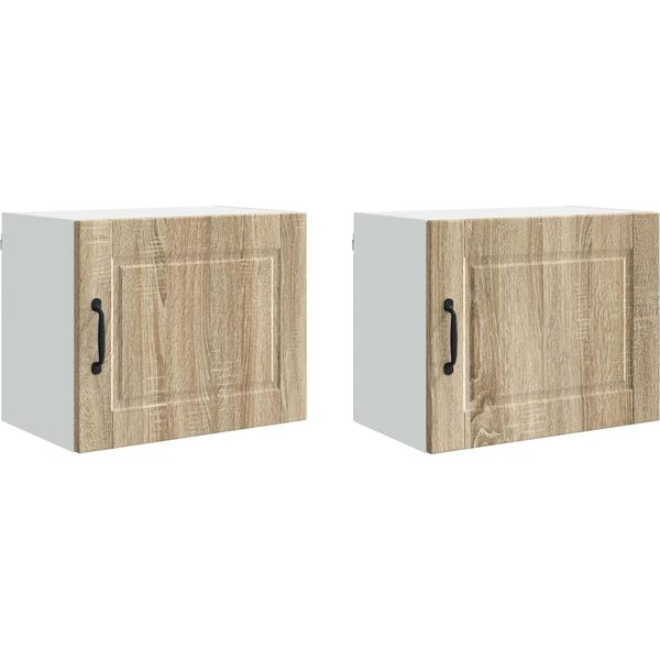 Vidaxl Armadio Da Cucina 2 Pezzi Rovere Sonoma 50 X 31 X 40 Cm Materiale In Legno-image