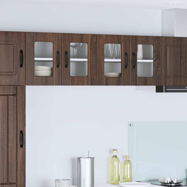 Vidaxl Mobiletto Da Cucina Con Anta 2 Pezzi Aspetto Rovere Marrone 60 X 31 X 40 Cm-image