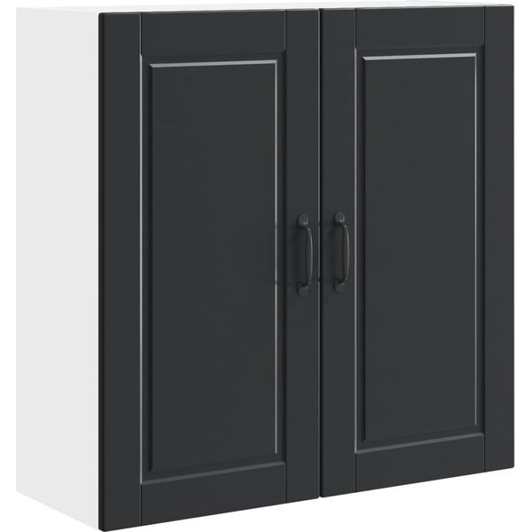 Vidaxl Armadio Da Cucina Con Ripiano Nero 80 X 31 X 80 Cm Materiale A Base Di Legno-image