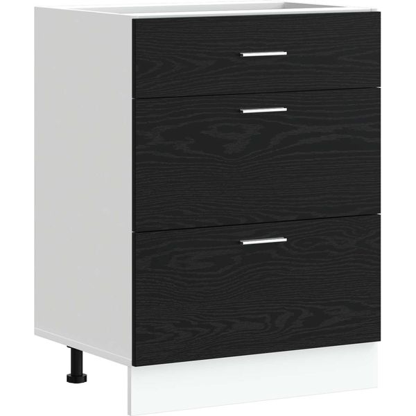 Syfax™ Base Per Cucina Rovere Nero 60 X 46 X 81,5 Cm Legno Multistrato-image