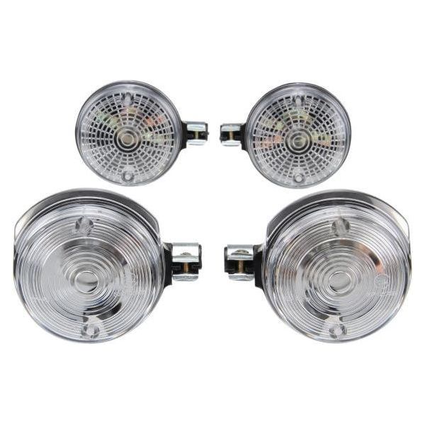 Set Indicatori Di Direzione Anteriore + Posteriore In Vetro Trasparente (Senza Lampadina) Per Simson S50 S51 S70 SR50 SR80 / Mz Etz Ts 125 150 250-image