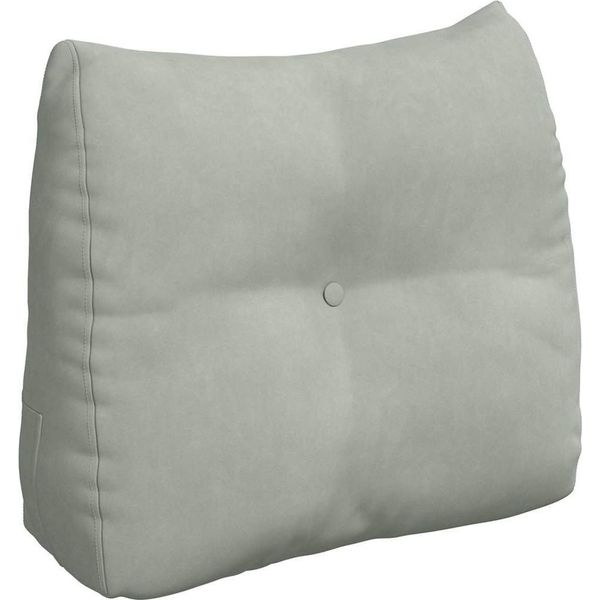Vidaxl Cuscino Per Lo Schienale Grigio Chiaro 60 X 24 X 50 Cm In Velluto-image