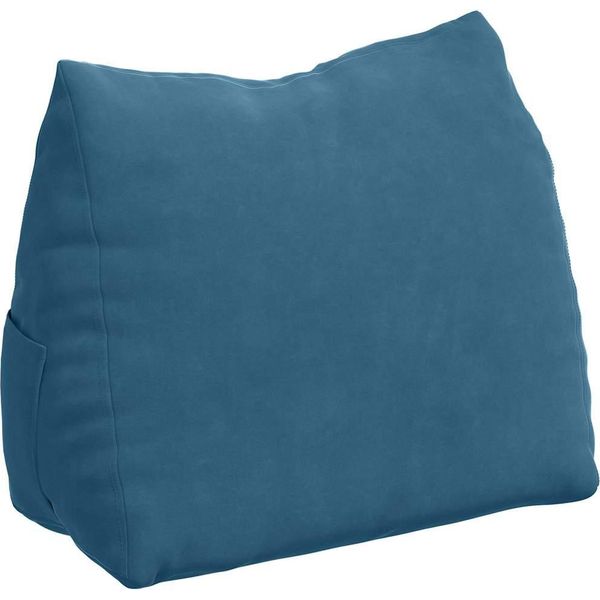 Vidaxl Cuscino Per Lo Schienale Blu 45 X 20 X 35 Cm In Tessuto A Coste-image