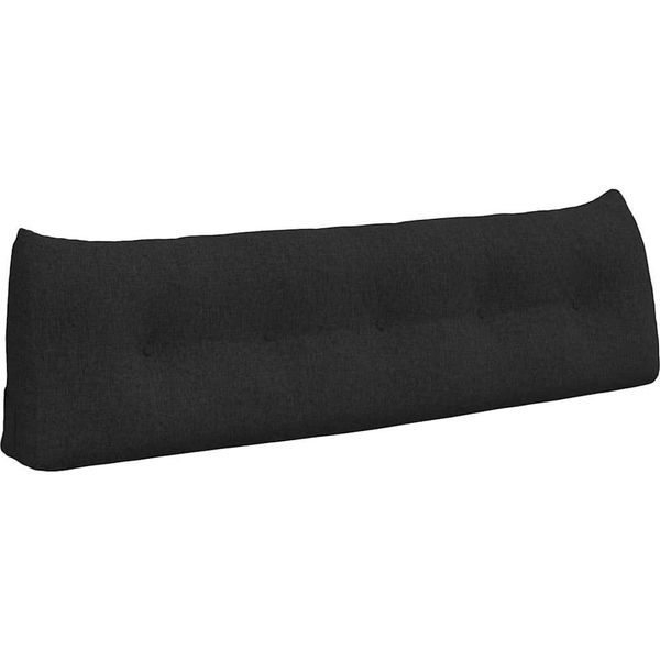 Vidaxl Cuscino Per Lo Schienale Nero 160 X 24 X 50 Cm In Tessuto-image