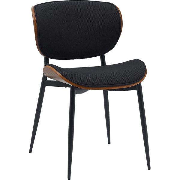 Elegante Sedia Da Pranzo - Seduta - Elevato Comfort Di Seduta, Facile Da Mantenere | Colore: Noce/Nero | Materiale: Polvere-image