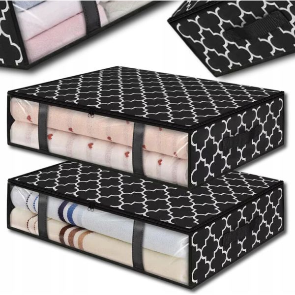 Edibazzar | Set Organizer 2 Pezzi, Borsa Per Guardaroba Per Biancheria Da Letto, Vestiti, Grande, Modello Piatto-image