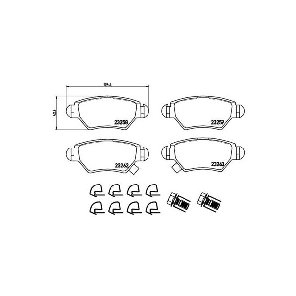 Brembo Set Di Pastiglie Freno, Freno A Disco Asse Posteriore Opel Astra G-image