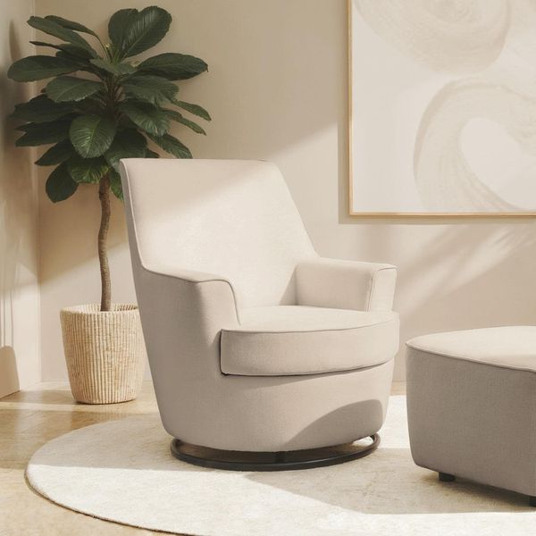 Drehsessel Home Affaire "Hetty, Drehsessel Mit Wippfunktion, Lese-Sessel In Cord Und Microfaser", Beige, B:78Cm H:93Cm T:88Cm, 100% Polyester, Sessel, Drehsessel, Mit Federkern, Auch Im Set Mit Passendem Hocker-image