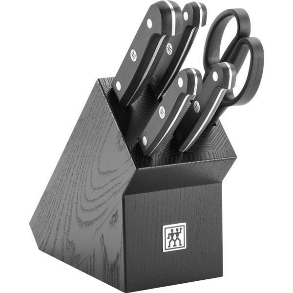 Messerblock Zwilling "Gourmet", Schwarz, B:9Cm, MesserblöCke, Messerblock, Messerblock Mit 4 Messern + 1 Schere, Buche, Sonderschmelze, Schwarz-image