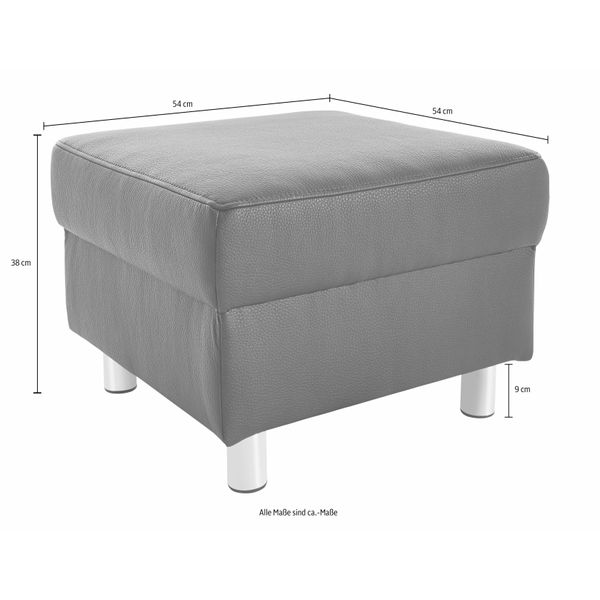 Hocker Home Affaire "Jamie", Grau, B:54Cm H:38Cm T:54Cm, Microfaser Primabelle (100% Polyester);Struktur Fein ( 100% Polyester);Struktur Grob ( 100% Polyester);Luxus-Kunstleder, Hocker, Hocker-image