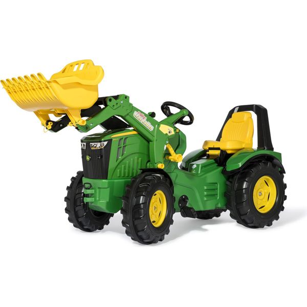 Rolly Toys Premium John Deere 8400R Trattore A Pedali Con Caricatore Frontale, Pneumatici Whisper-image