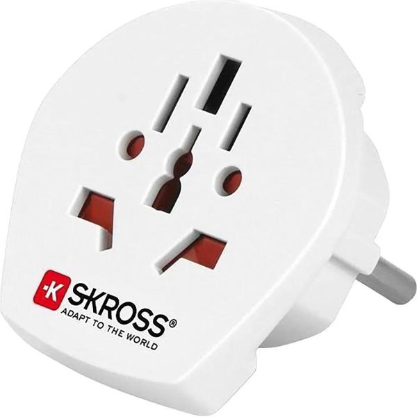 Skross 39769 Adattatore Da Mondo A Europa, Bianco - Adatto A Tutti I Dispositivi Con E Senza Messa A Terra (A 2 E 3 Poli)-image
