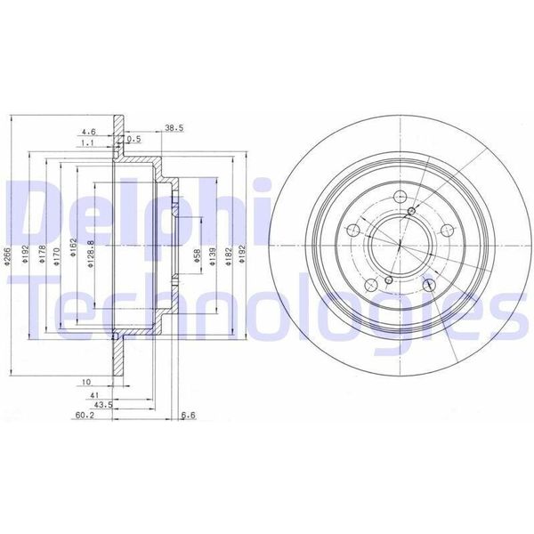 2X Disco Freno Delphi BG2826 Per Subaru Forester (Sg) Forester (Sh) 67Mm 266Mm-image