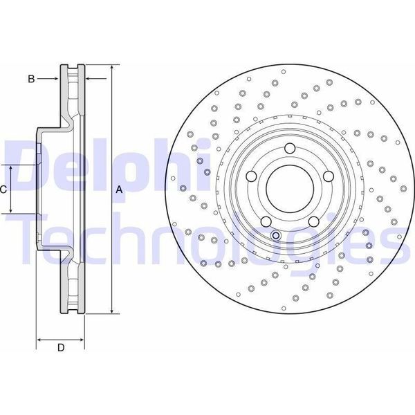 2X Disco Freno Delphi BG9216C Adatto A MERCEDES-BENZ Sl (R231) 64 5Mm 342Mm-image