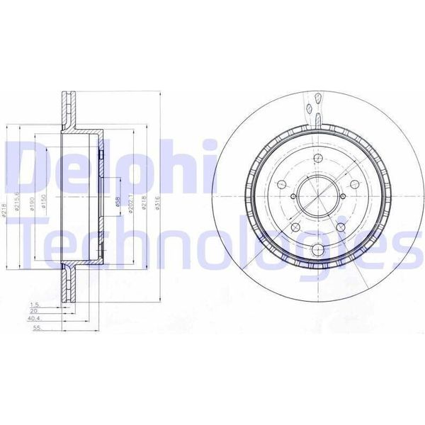 2X Disco Freno Delphi BG4287 Per Subaru Impreza Hatchback (Gr Gh G3) 63 3Mm-image