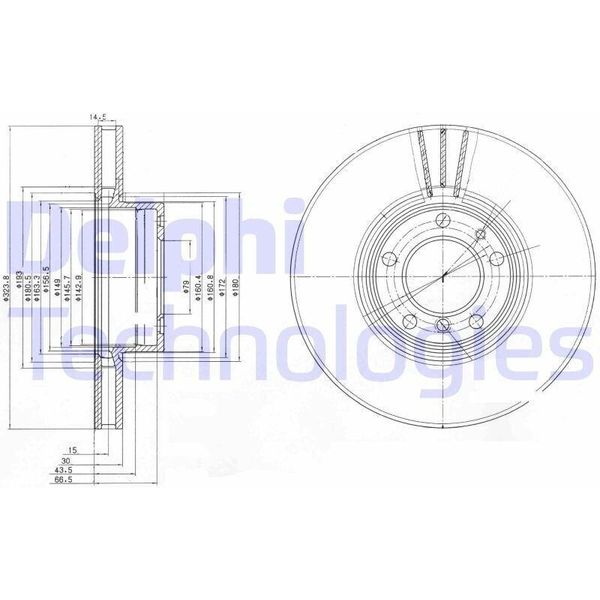 2X Disco Freno Delphi BG9005 Per Bmw 5 Sedan (E39) 5 Touring (E39) 74Mm-image