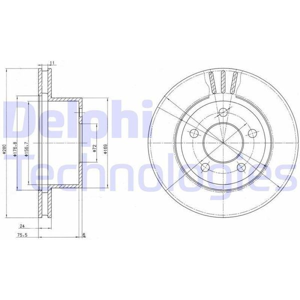 2X Disco Freno Delphi BG3533 Per Jeep Grand Cherokee I (Zj Zg) Cherokee (Xj)-image
