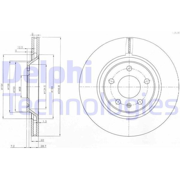 2X Disco Freno Delphi BG3997 Per Audi A4 Avant (8K5 B8) A4 Avant (8ED B7)-image