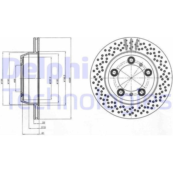2X Disco Freno Delphi BG4302C Per Porsche Boxster (987) Cayman (987) 66 9Mm-image