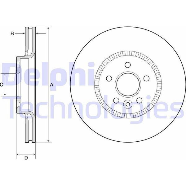2X Disco Freno Delphi BG9184C Per Ford Mondeo V Estate (Cf) 50 9Mm 316Mm-image