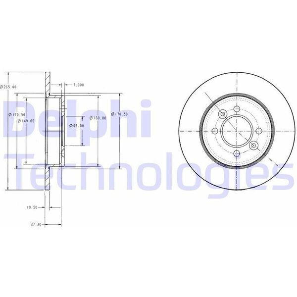2X Disco Freno Delphi BG2694 Per Renault Laguna I (B56_ 556_) Safrane I (B54_)-image