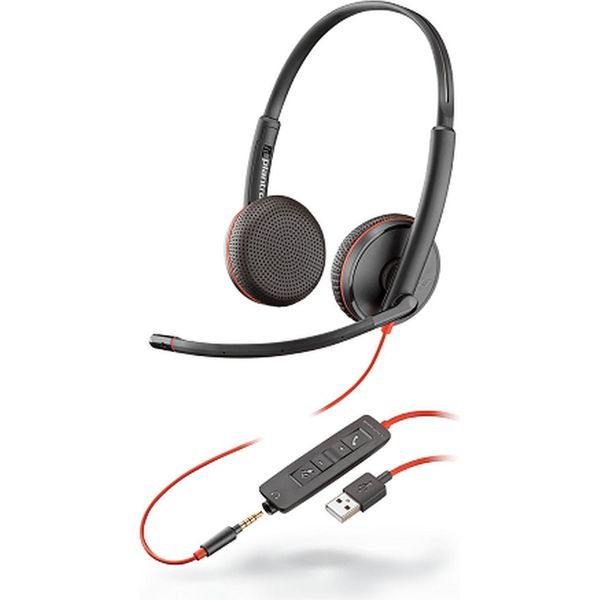 Poly Blackwire 3225 - Cuffie - Archetto - Chiamate E Musica - Nero - Binaurale - Digitale-image
