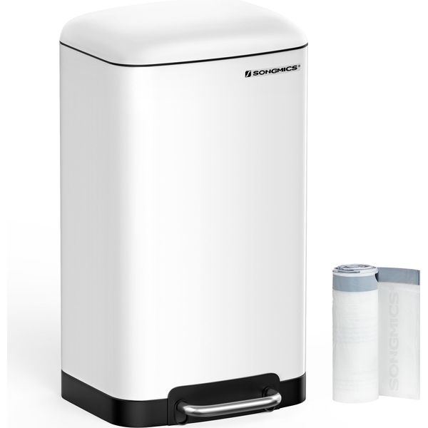 Songmics Cestino Per Rifiuti Cestino Per Rifiuti, 30L, Acciaio Inox, Ermetico-image