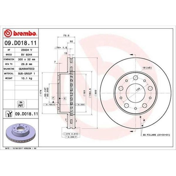 Disco Freno Brembo 09.D018.11-image