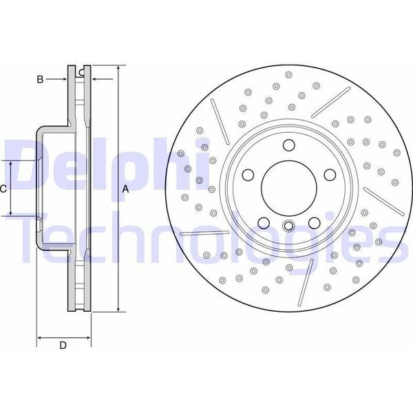 2X Disco Freno Delphi BG9234C Per Bmw 1 Hatchback (F20) 3 Touring (F31) 73 2Mm-image