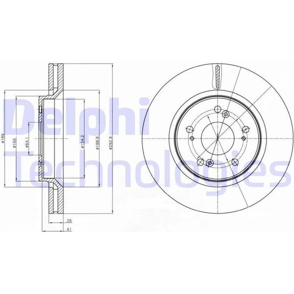2X Disco Freno Delphi BG4250C Per Honda CR-V Iii (Re) CR-V Iv (Rm_) 47Mm 293Mm-image