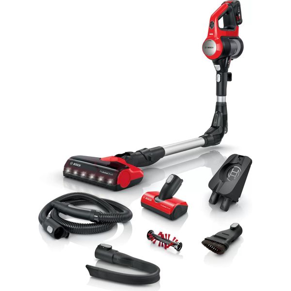 Bosch BBS711ANM Stick Vacuum/Electric Broom Bagless 0.3 L Black, Red, Stainless Steel-image