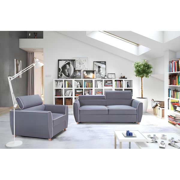 Poltrona Designer Rivestimento Tessuto Tessile 1 Posto Lounge Club Tv 1 Posto Sedia Relax-image