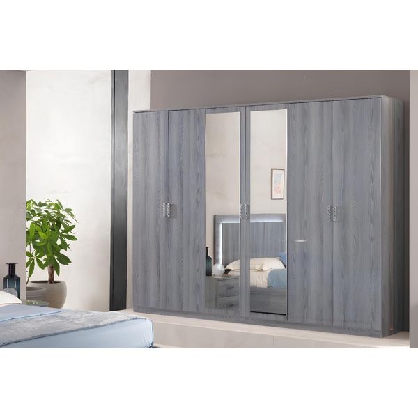 Mobili Per La Camera Da Letto Armadi Armadio Armadio A Muro 6 Ante Legno Nuovo-image