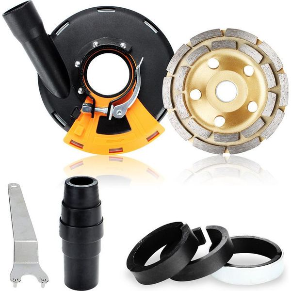 Fiqops Cofano Di Aspirazione Tazza Diamantata 125 Mm Incl. Per Smerigliatrice Angolare Smerigliatrice Per Calcestruzzo-image