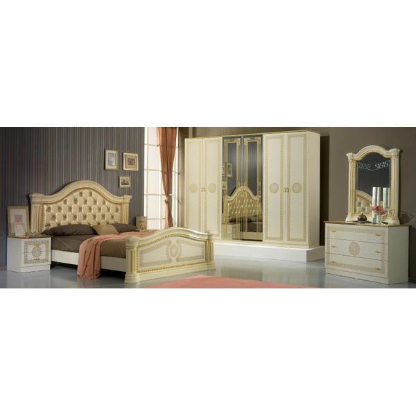 Camera Da Letto Di Design 3 Pezzi Letto 2X Comodino Mobili Classici Set Letto-image