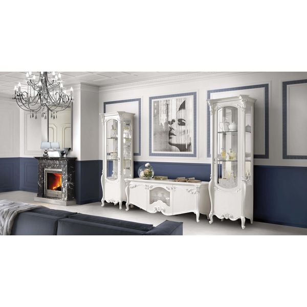 Parete Classica Del Soggiorno Vetrina Credenza Rtv Scaffale Pareti Armadio 3 Pezzi.-image