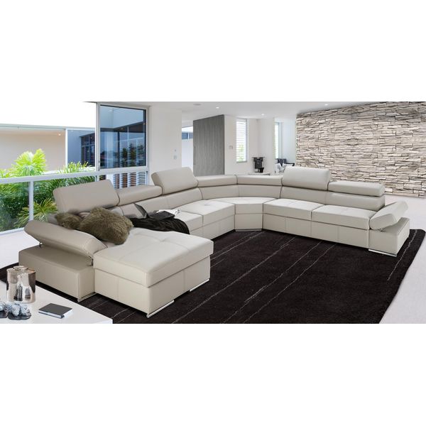 Divano Zona Giorno Xxl Divano Imbottito Design Set Angolare Divani 100% Pelle Italia-image