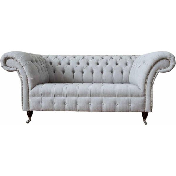 Chesterfield Lusso 2 Posti Divano Imbottito Divano Tessuto Divani Nuovo-image